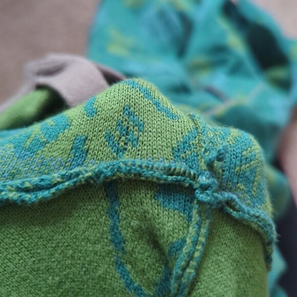 Gudrun Sjoden Marbacka Cardigan Long Sweater Organic Cotton XL Green Blue - Picture 5 of 16